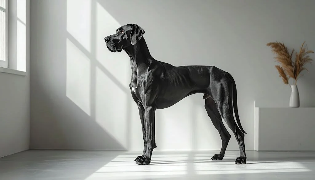 Perfil dogo alemán negro.